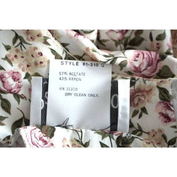 Vintage Paquette Too! Floral Dress with Rosette and Lace Collar Garden Cottage T - Picture 10 of 14